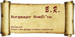 Burgmayer Romána névjegykártya